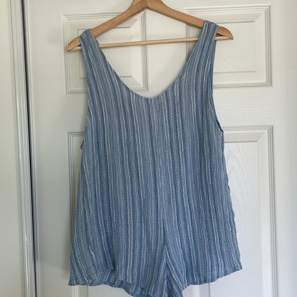 Target Blue Ribbed Romper Size Small - Picture 4 of 7